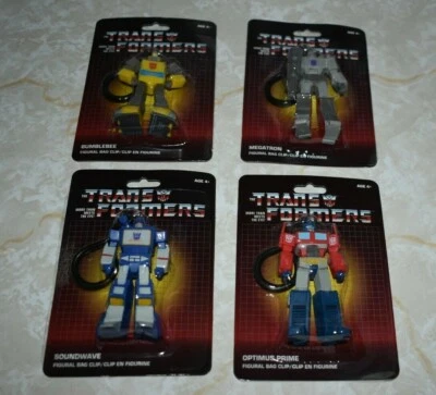 4 Transformers Figural Bag Backpack Clip Megatron Optimus Prime Soundwave Bumble - Image 1 of 4