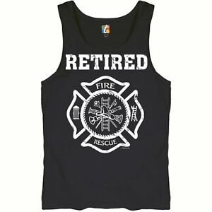 Retired Firefighter Badge Tank Top Fire and Rescue Fire Department Men's Top