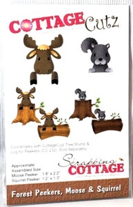Forest Peekers Moose & Squirrel CottageCutz Metal Die CC-228 LOG NOT INCLUDED - Picture 1 of 1