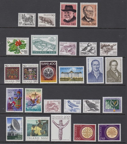 Iceland Complete Year 1980 - 1981 Mint Never Hinged Cover