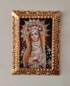 Saint Rose of Lima, Rose of Lima, St. Rosa, Original oil painting, Holy icon - Picture 1 of 4