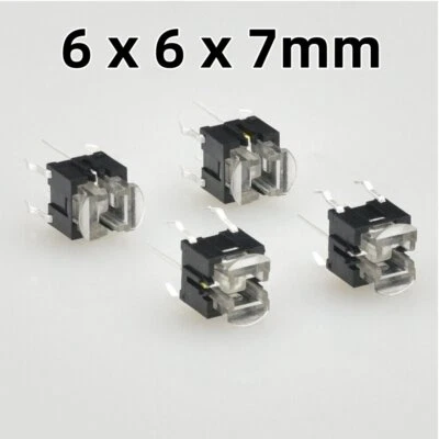 LED Illuminated Switch Momentary Push Button Tactile SPST Micro PCB 6 x 6 x 7mm - Image 1 of 4