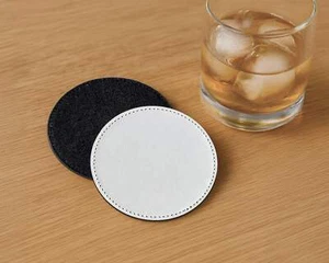 10 Pack Sublimation PU Leather Drink Coaster Blanks - Picture 1 of 3
