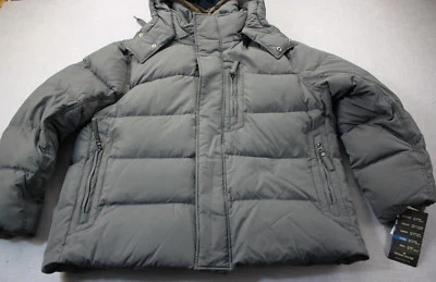 Marc New York Men Gray Down Puffer Extreme Warmth (-18) Fur Jacket Hood NWT 2XL - Image 1 of 4