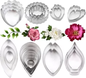 Set 26 Pezzi Tagliafiori e Foglie Pasta Gomma Acciaio Inox Strumento per Fare Fondenti - Foto 1 di 4