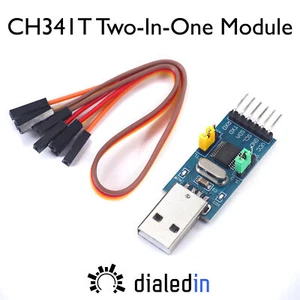 Dual Mode CH341T Serial Adapter Module UART USB to TTL and I2C 3.3V 5V CH340 - Picture 1 of 3