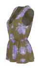 Cabi New NWT Celebrity Top #4184  Olive Lavender Pop Flower XS - XL Was $80