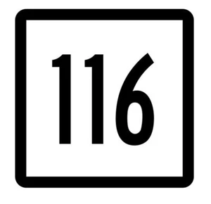 Señal de ruta de carretera Connecticut State Highway 116 calcomanía adhesiva R5134 - Imagen 1 de 1