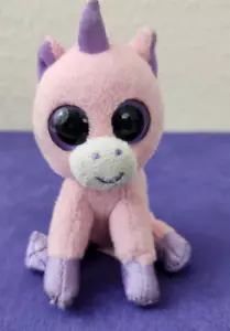TY Beanie Boos Unicorno Rosa Magico Imbottito Viola Clip Seduto 2012 - Foto 1 di 5