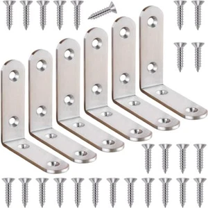 Corner Brace L Bracket 6pcs Heavy Duty 65x65mm Stainless Steel Right Angle - Picture 1 of 7