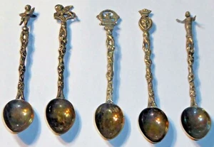 Lot of 5 Vintage or Antique Italian Small Souvenir Spoons - Picture 1 of 8
