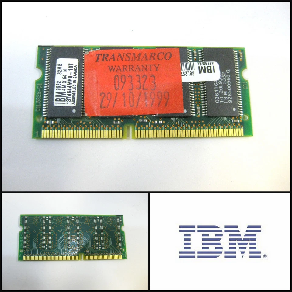 IBM 32MB SDRAM 13T4644MPB-10T 66MHz Memory RAM for Laptop - Image 1 of 1
