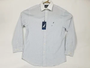 Nautica men's dress shirt Vertical Stripes Large 15 32/33 - Picture 1 of 5