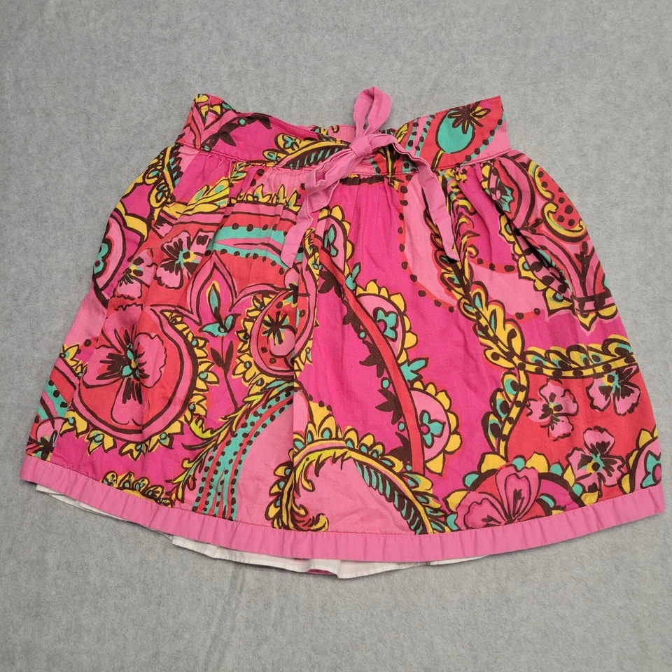 Lilly Pulitzer Girl’s Twirl Lined Skirt Pink Floral Paisley Size L 8-10 Pretty - Image 1 of 4