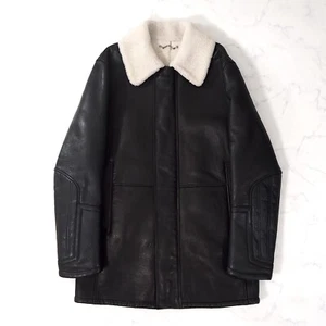 Excellent Louis Vuitton Nappa leather Calf Skin Coat EU52 Black Men 4-YL005 - Picture 1 of 10