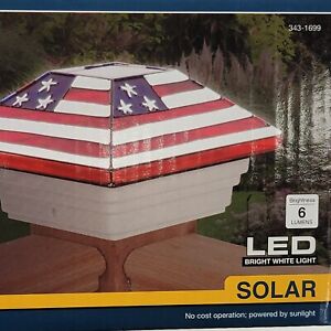 NEW - Patriot Lighting Post Cap Mount Solar LED Landscape Path Deck Light