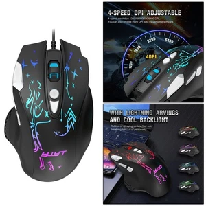 harayaa Computer USB RGB Optically Wired Gaming Gamer Mouse 6400 DPI Mice, - Picture 1 of 7