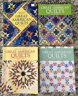 4 великолепных американских стеганых одеяла том 4, 9, 10, 11 Leisure Arts как новые - Изображение 1 из 2
