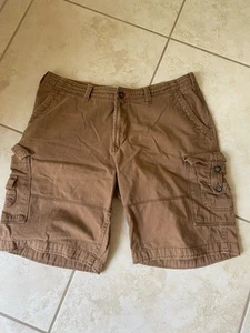 Pantalones cortos cargo G&M para hombre joven marrón a rayas talla 36”100 % algodón - Imagen 1 de 3