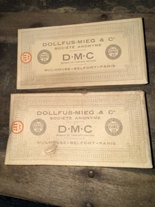 Vtg 2 Full Boxes Green DMC Dollfus-Mieg & Cie Cotton Embroidery Thread #699 - Picture 1 of 4