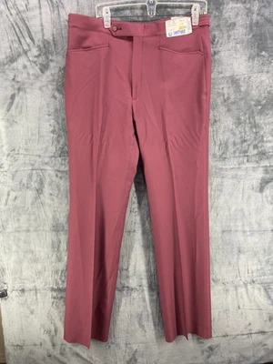 VTG Jaymar Sansabelt Mark Scot Collection Purple Dress Pants Golf 36 Raw Hem NWT - Image 1 of 4