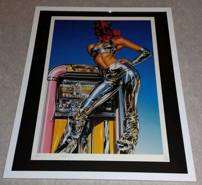 DEATH NYC ltd ed signed FRAMED street art print 45x32cm ode to Hajime Sorayama - Image 1 of 3