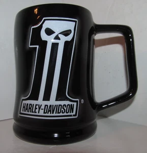 Taza de café negra Harley Davidson Willie G Number One 2015 logotipo 3D difícil de encontrar - Imagen 1 de 5