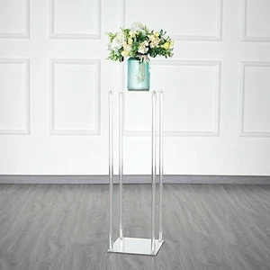 CLEAR 32" tall Acrylic FLOWER STAND Column Vase Centerpieces Wedding Decorations - Picture 1 of 8