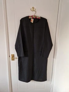 St Michael M&S Black Lightweight Wool Crepe Shift Dress True Vintage 90s Pockets - Picture 1 of 8