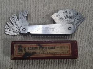 Vintage L. S. Starrett No. 6 Screw Pitch Gage Machinist Tool USA MADE In Box. - Picture 1 of 8