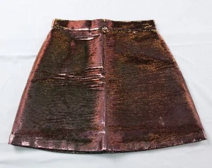 Top Shop Women's Shimmer Gradient A Line Mini Skirt EJ1 Pink US 2 UK6  - Picture 1 of 3