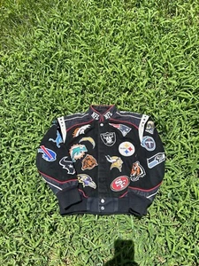 Embroidered National Football League All Over Teams Boys Jacket Size Medium - Picture 1 of 13