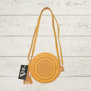 Art Class Golden Yellow Cross Body Bag Round Purse Target 7" #O01 - Picture 1 of 3