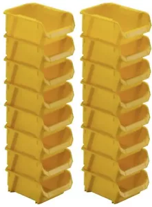 Stanley STST55208 8 Count Yellow Poly # 2 Storage Bin - Pack of 2 (16 Bins) - Picture 1 of 3