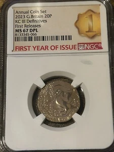 2024 GREAT BRITAIN 20P UNC NGC MS67 DPL PUFFIN 20 PENCE FIRST RELEASES - Picture 1 of 2