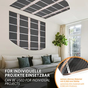 160W/m² PTC Folie elektrische Flächenheizung Wandheizung Deckenheizung Heizfolie - Bild 1 von 6