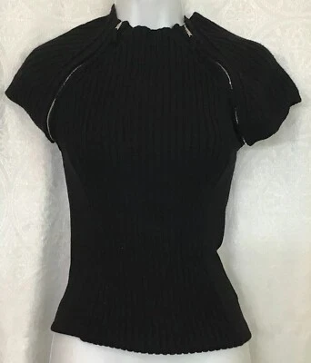 Kaufmanfranco Negro Lana Tejido Manga Corta Cremallera Extraíble Cápsula Talla S Foto 1 de 4