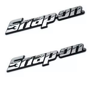 2PCs SNAP-ON TOOL BOX LOGO EMBLEM Chrome Silver Badge Decal 8" INCH LONG - NEW - Zdjęcie 1 z 8