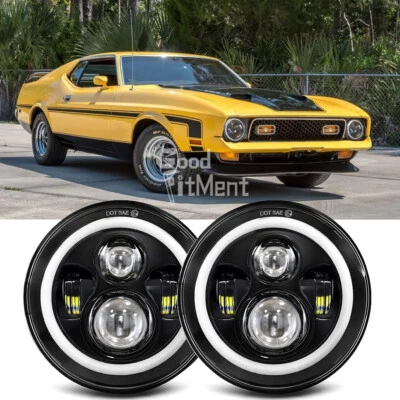 2x 7'' LED Scheinwerfer Blinker Angel Eyes E-Zertifiziert für Ford Mustang Mach - Bild 1 von 4