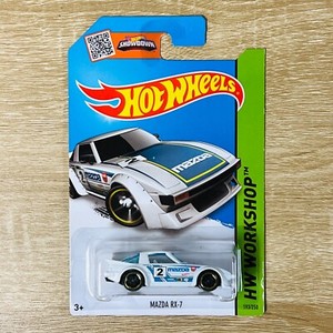 Mazda RX7 HW Workshop Speed Team 2015 White Blue Long Card
