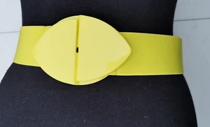 FRENCH CONNECTION Sz M Lime Resin Clasp Elastic Stretch Wide Waist Belt  - Picture 1 of 8