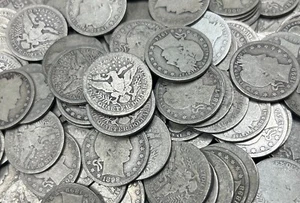 $5 Face Value Barber Quarters 25c US 90% Silver 20 Coins [1892-1916] - Picture 1 of 1
