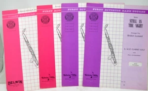Lot of 4 Eb ALTO CLARINET Solo Piece with Piano Sheet Music Belwin Vintage - Picture 1 of 5