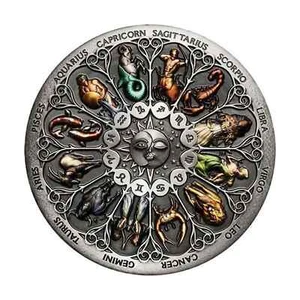 Muy Hermosa Moneda de Plata Desafío Zodiaco Tuvalu El Signo del Zodiaco - Imagen 1 de 23