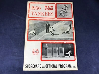 P3-82 NEW YORK YANKEES 1966 SCORECARD AND OFFICIAL PROGRAM  - Image 1 of 4