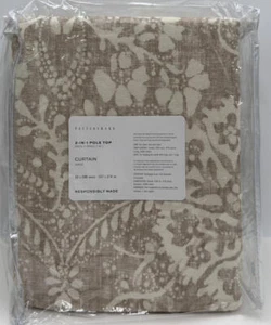 Pottery Barn Bernyce Printed Drape Curtain (1) ~ 50 x 108 ~ Flax - Picture 1 of 1