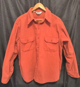 Vintage Woolrich Button Up Large Fall Faded Orange Mens - Picture 1 of 8