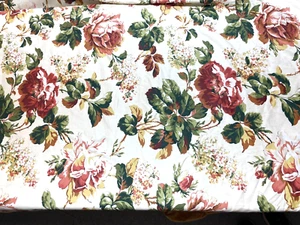 VTG York Designer upholstery fabric "Kensington" Lrg Rose floral print 3yds x 54 - Picture 1 of 7