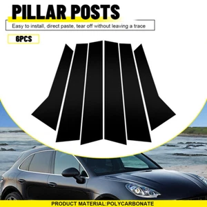 6PCS Door Trim Pillar Posts Gloss Black Cover Decor For Porsche Macan 2014-2022 - Picture 1 of 11