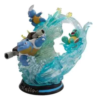 Squirtle Evolution Statue Figure Evolving LED Light Poke Anime Water Turtle - Image 1 of 3